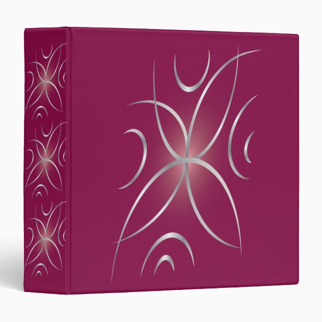 Silver on magenta 3 ring binder (Front/Spine)