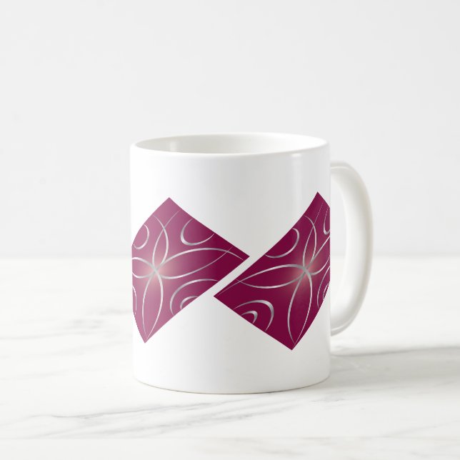 Silver on magenta coffee mug (Front Right)