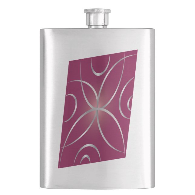 Silver on magenta flask (Front)