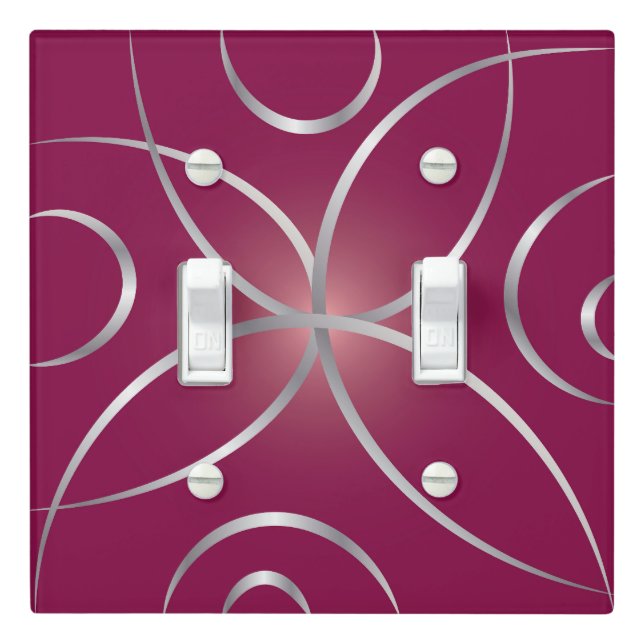 Silver on magenta light switch cover (In Situ)