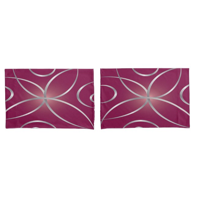 Silver on magenta pillow case (Front-Set)
