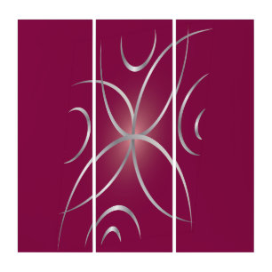 Silver on magenta triptych
