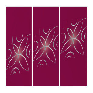 Silver on magenta triptych