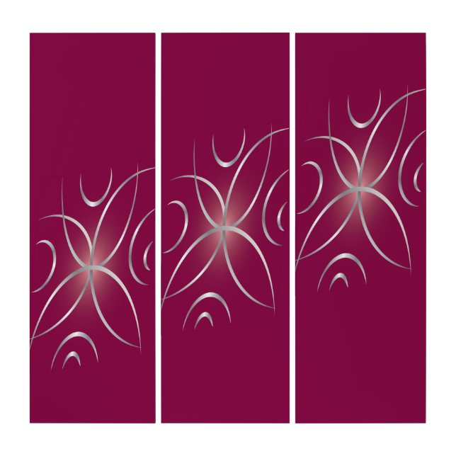 Silver on magenta triptych (Front)