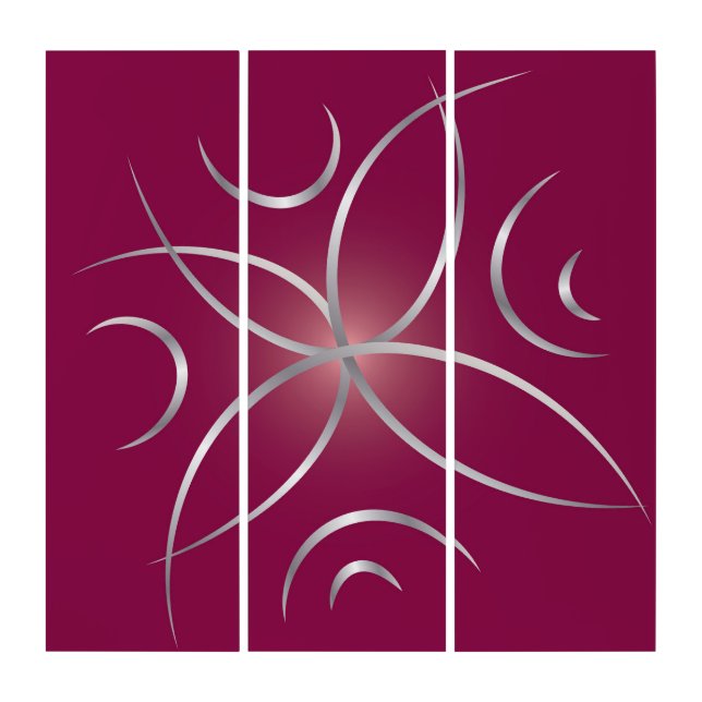 Silver on magenta triptych (Front)