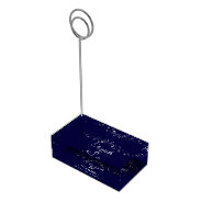 Silver On Navy Blue Elegant Wedding Table Place Card Holder at Zazzle