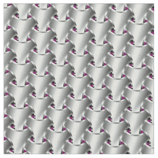 Silver on Purple Chain Mail Fabric