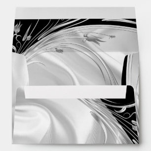 Silver or Gold Abstract flowers on - Silk & Art Envelope