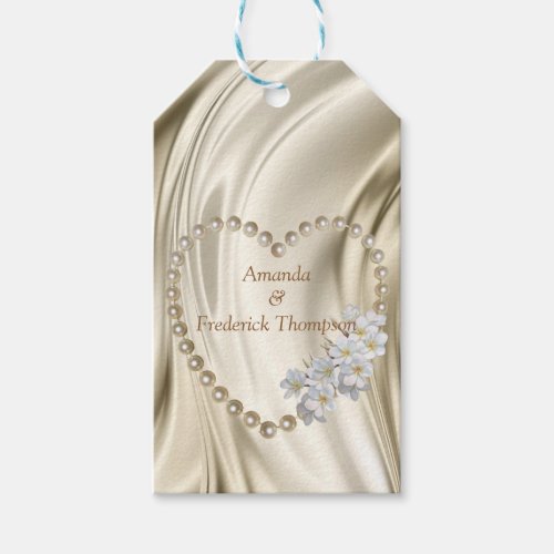 Silver or Gold Abstract flowers on _ Silk  Art Gift Tags