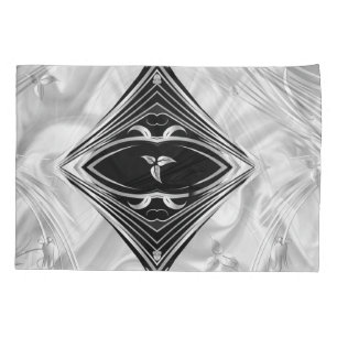 Silver or Gold Abstract flowers on - Silk & Art Pillow Case