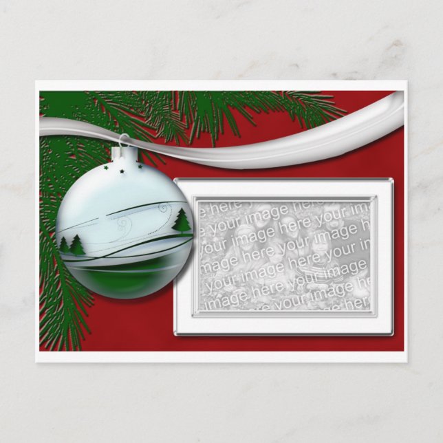 Silver Ornament Photo frame Postcard (Front)