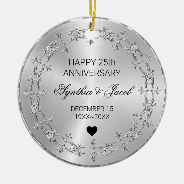 Silver Ornament With Diamonds (Front)