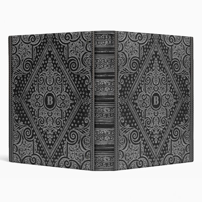 Silver Ornamental w/out Monogram 3 Ring Binder (Background)
