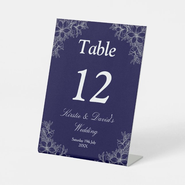 Silver Ornate Floral Wedding Pedestal Sign (Front)