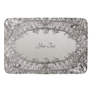 Silver Ornate Modern Bath Mat