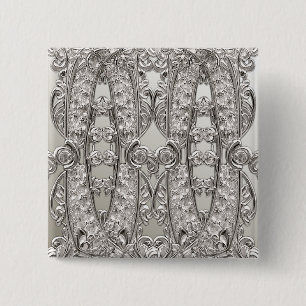 Silver Ornate Modern Button