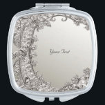 Silver Ornate Modern Compact Mirror<br><div class="desc">Beautiful Silver Ornate Modern Compact Mirror</div>