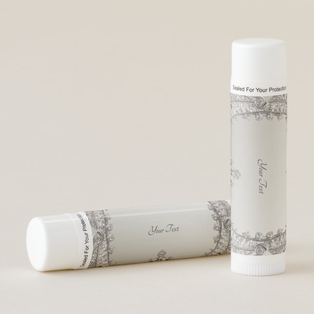 Silver Ornate Modern Lip Balm (Front)