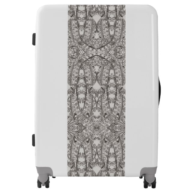 Silver Ornate Modern Luggage (Front)