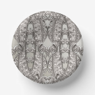 Silver Ornate Modern Paper Bowls