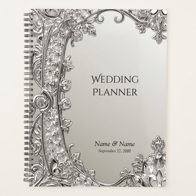 Silver Ornate Modern Planner (Front)
