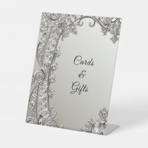 Silver Ornate Modern Tabletop Signs