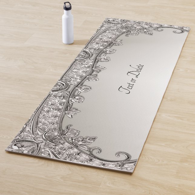 Silver Ornate Modern Yoga Mat (In Situ)