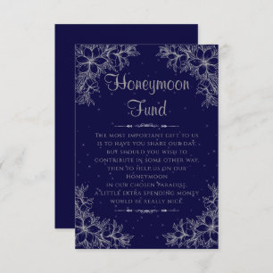 Silver Ornate Wedding Honeymoon Fund Enclosure Card