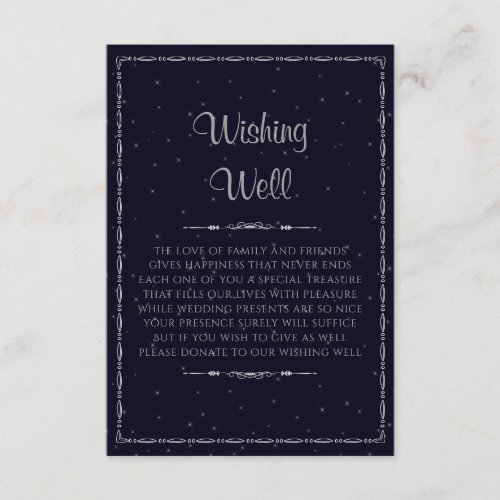 Silver Ornate Wedding Wishing Well Enclosure Card