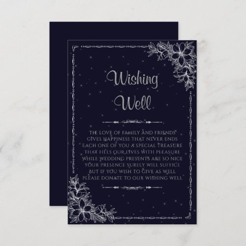 Silver Ornate Wedding Wishing Well Enclosure Card