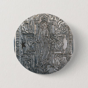 silver orthodox religious book metal decoration co button