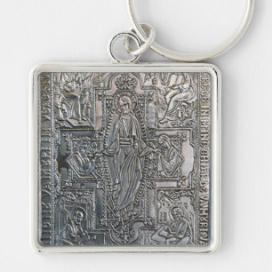 silver orthodox religious book metal decoration co keychain