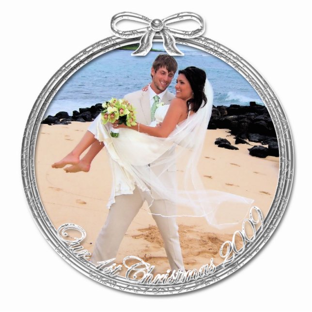 Silver Our First Christmas Ornament (Front)