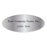 Silver Oval Employee Name Tag