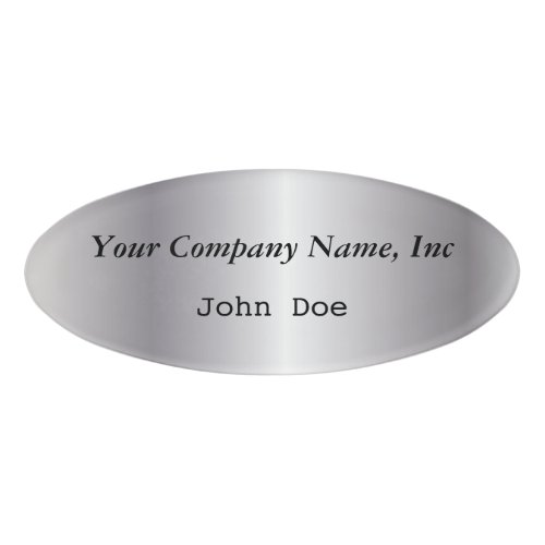 Silver Oval Employee Name Tag
