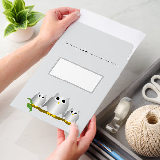 Silver Owls Design Envelope Mailers