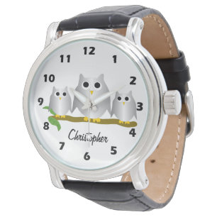 Silver Owls Design Personalised Watch