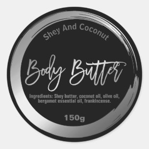 Silver Paint Black Body Butter Label