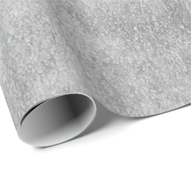 Silver Paint Industrial Abstract Gray Stripes Wrapping Paper (Roll Corner)