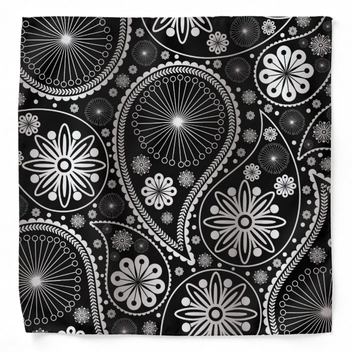 Silver paisley pattern bandana | Zazzle.com