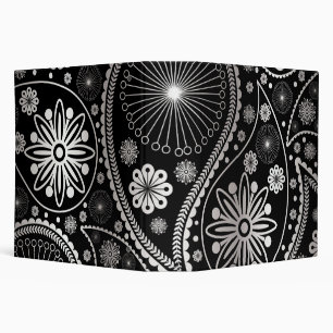 Silver paisley pattern binder