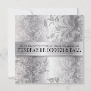 Silver Paisley Swirl Event Invitation