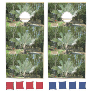 Silver Palm Tree Cornhole Set