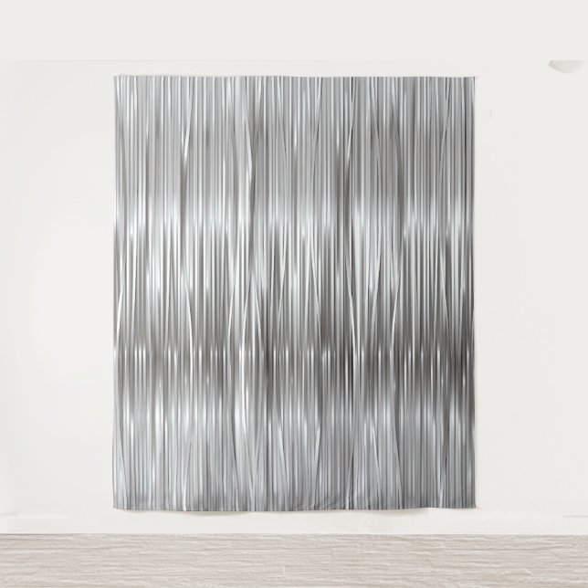 Silver Party Photography Faux Tinsel Backdrop (Front)