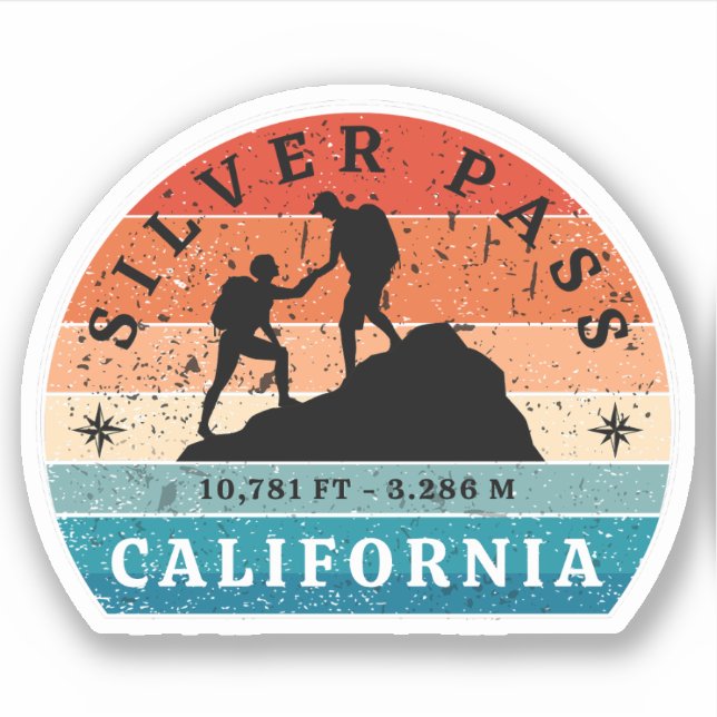 Silver pass, California hiking trails Sticker (Front)
