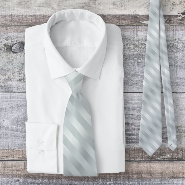 Silver Pastel Blue Grey Striped Tie (Creator Uploaded)