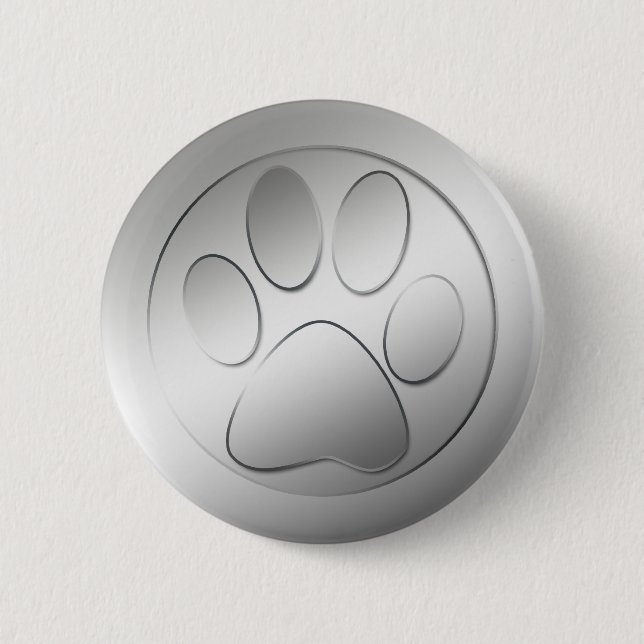 SILVER PAW PRINT BUTTON (Front)