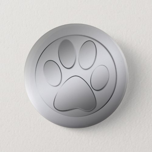 SILVER PAW PRINT BUTTON