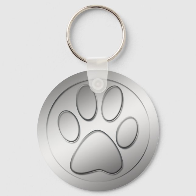 SILVER PAW PRINT KEYCHAIN (Front)