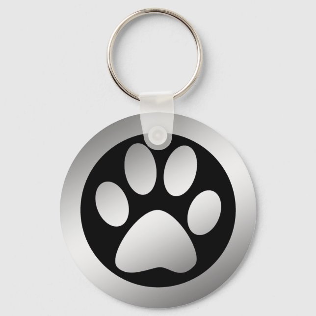 SILVER PAW PRINT KEYCHAIN (Front)